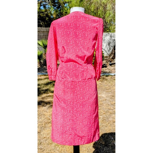 1980s Graphic Charles Bianco Italian Collection 2pc Sz6 Petite L/S Dress Set EUC - Picture 4 of 8